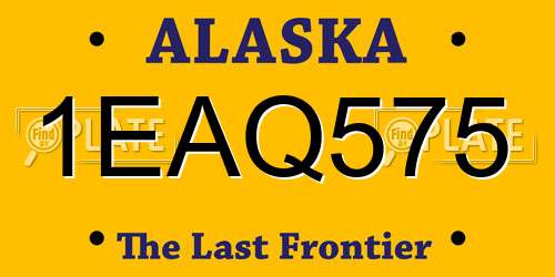 1EAQ575 Alaska License Plate