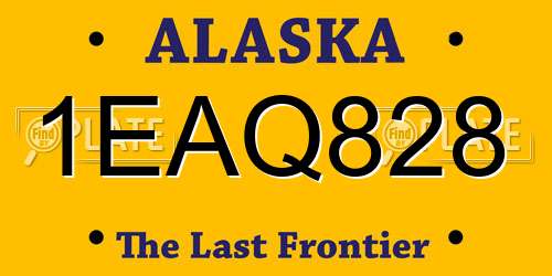 1EAQ828 Alaska License Plate