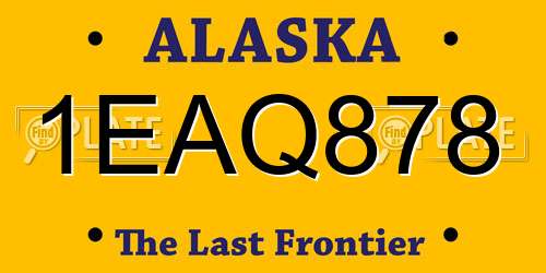 1EAQ878 Alaska License Plate