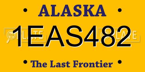 1EAS482 Alaska License Plate