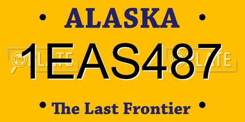 1EAS487 Alaska License Plate