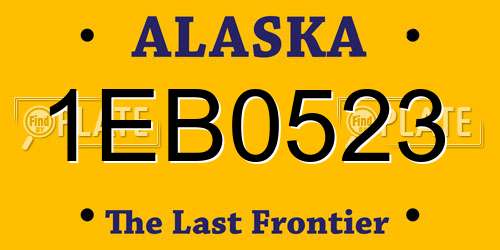 1EB0523 Alaska License Plate