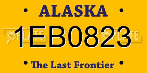 1EB0823 Alaska License Plate