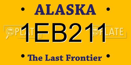 1EB211 Alaska License Plate