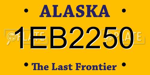 1EB2250 Alaska License Plate