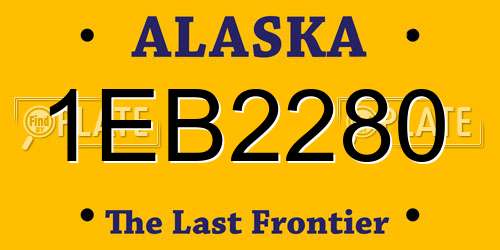 1EB2280 Alaska License Plate