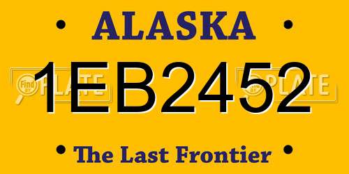 1EB2452 Alaska License Plate