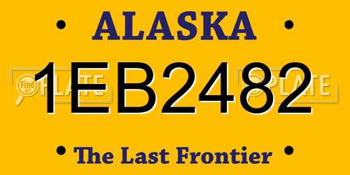 1EB2482 Alaska License Plate