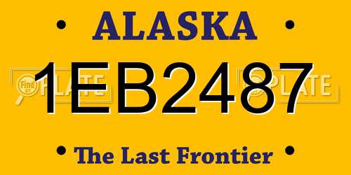 1EB2487 Alaska License Plate