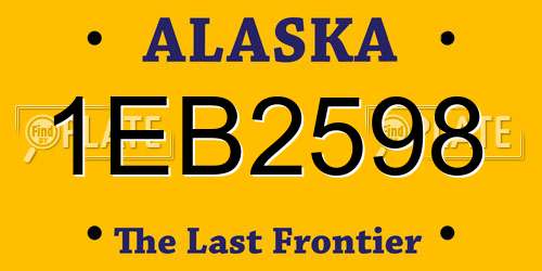 1EB2598 Alaska License Plate