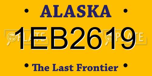 1EB2619 Alaska License Plate