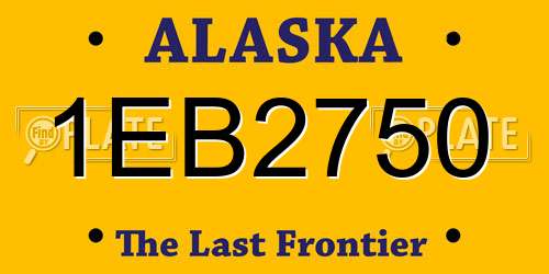 1EB2750 Alaska License Plate