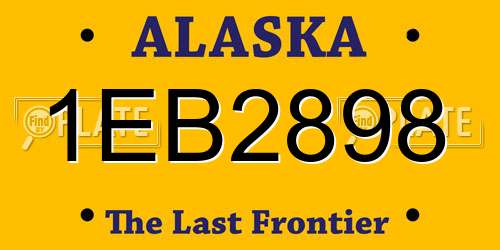 1EB2898 Alaska License Plate