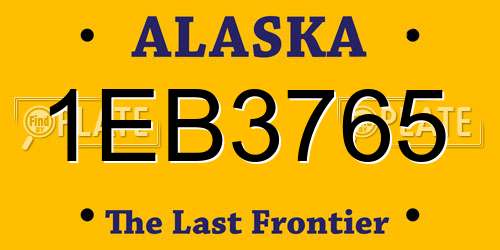 1EB3765 Alaska License Plate