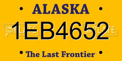 1EB4652 Alaska License Plate