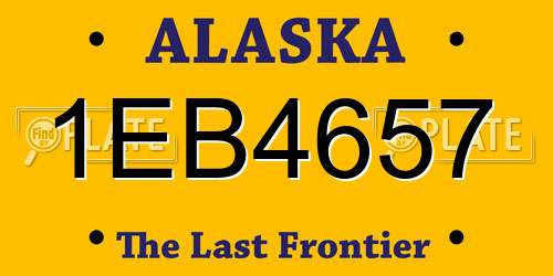 1EB4657 Alaska License Plate