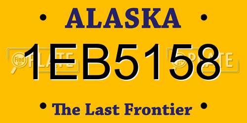 1EB5158 Alaska License Plate