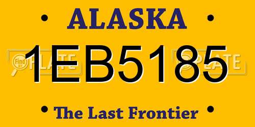 1EB5185 Alaska License Plate