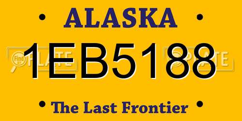 1EB5188 Alaska License Plate