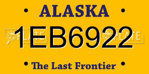 1EB6922 Alaska License Plate