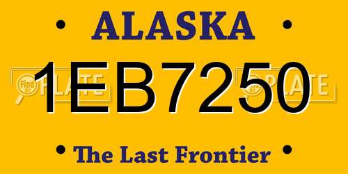 1EB7250 Alaska License Plate