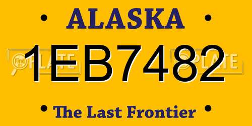 1EB7482 Alaska License Plate