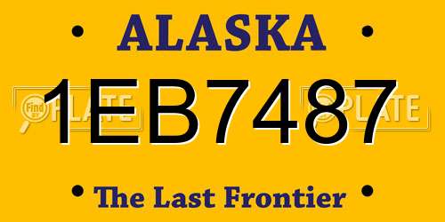 1EB7487 Alaska License Plate