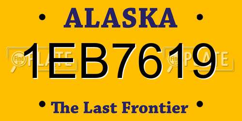 1EB7619 Alaska License Plate