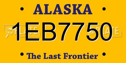 1EB7750 Alaska License Plate