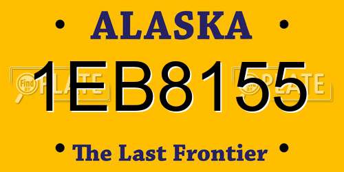 1EB8155 Alaska License Plate
