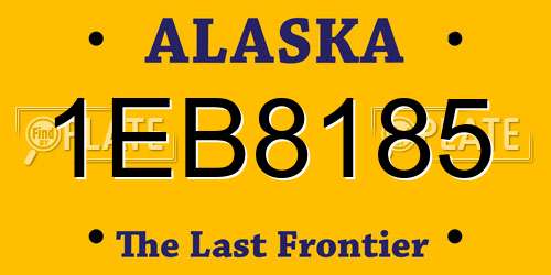 1EB8185 Alaska License Plate
