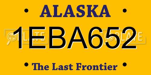 1EBA652 Alaska License Plate