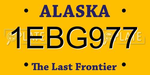 1EBG977 Alaska License Plate