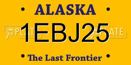 1EBJ25 Alaska License Plate