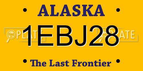 1EBJ28 Alaska License Plate