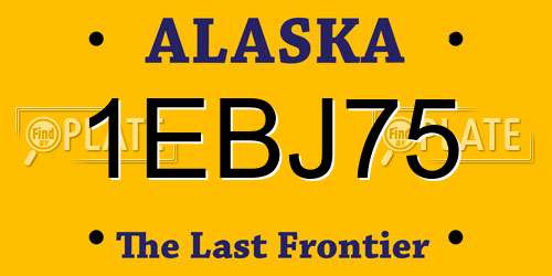 1EBJ75 Alaska License Plate