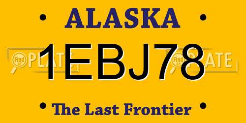 1EBJ78 Alaska License Plate