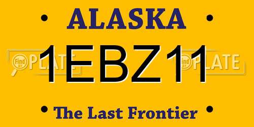 1EBZ11 Alaska License Plate