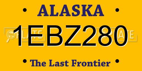 1EBZ280 Alaska License Plate