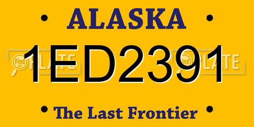 1ED2391 Alaska License Plate