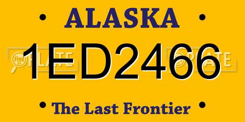 1ED2466 Alaska License Plate