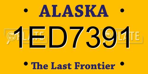 1ED7391 Alaska License Plate