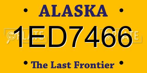 1ED7466 Alaska License Plate