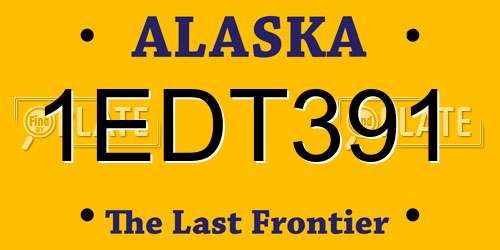 1EDT391 Alaska License Plate