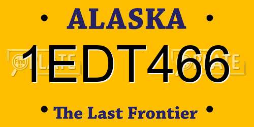 1EDT466 Alaska License Plate