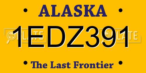 1EDZ391 Alaska License Plate
