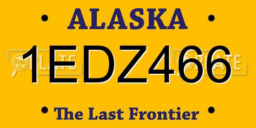 1EDZ466 Alaska License Plate
