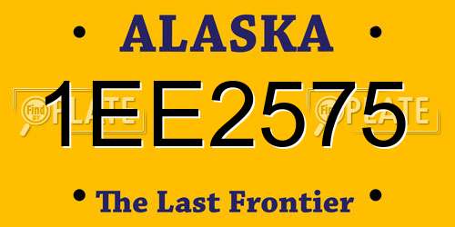 1EE2575 Alaska License Plate