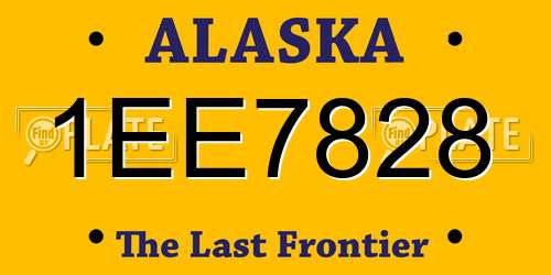 1EE7828 Alaska License Plate