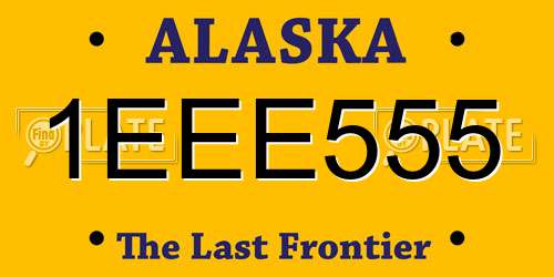 1EEE555 Alaska License Plate